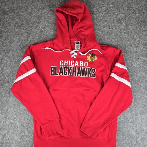NHL Other - NHL‎ Chicago Blackhawks Lace Up Pullover Hoodie Men's Large Hockey Conner Bedard
